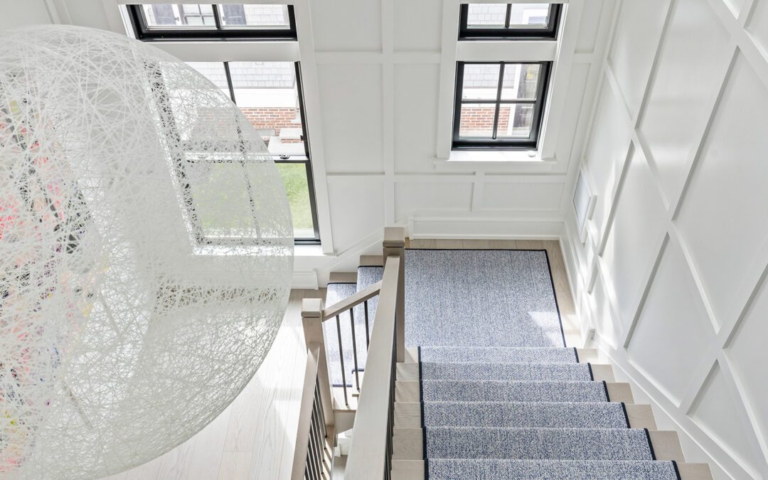 Paneled Foyer with Navy Runner