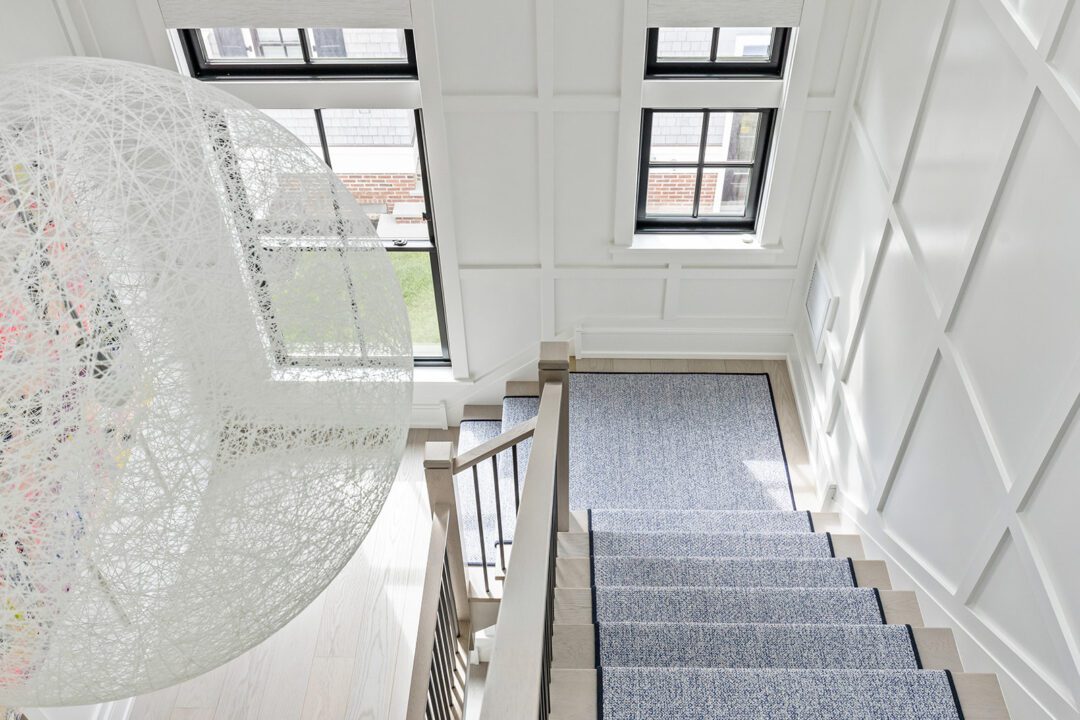 Paneled Foyer with Navy Runner